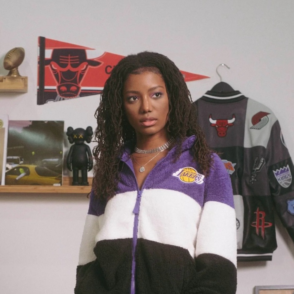 NWT Ultra Game Los Angeles Lakers full zip purple black white Sherpa.Size Large